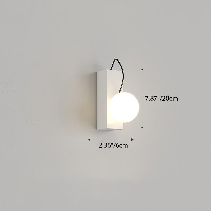 Cream Magnetic Spherical Shade 1-Light Wall Sconce Lamp