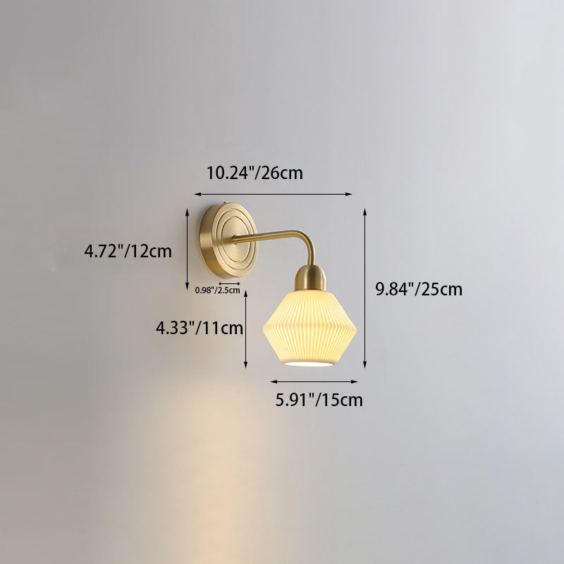 Geometrical Gold Finish Frame 1-Light Wall Sconce Lamp