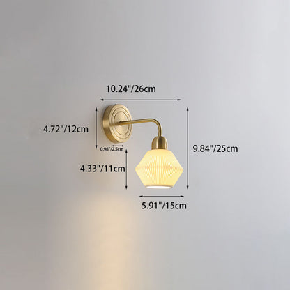 Geometrical Gold Finish Frame 1-Light Wall Sconce Lamp
