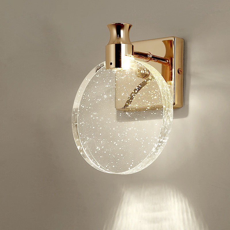 Round Bubble Crystal Aluminum Iron LED Wall Sconce Lamp