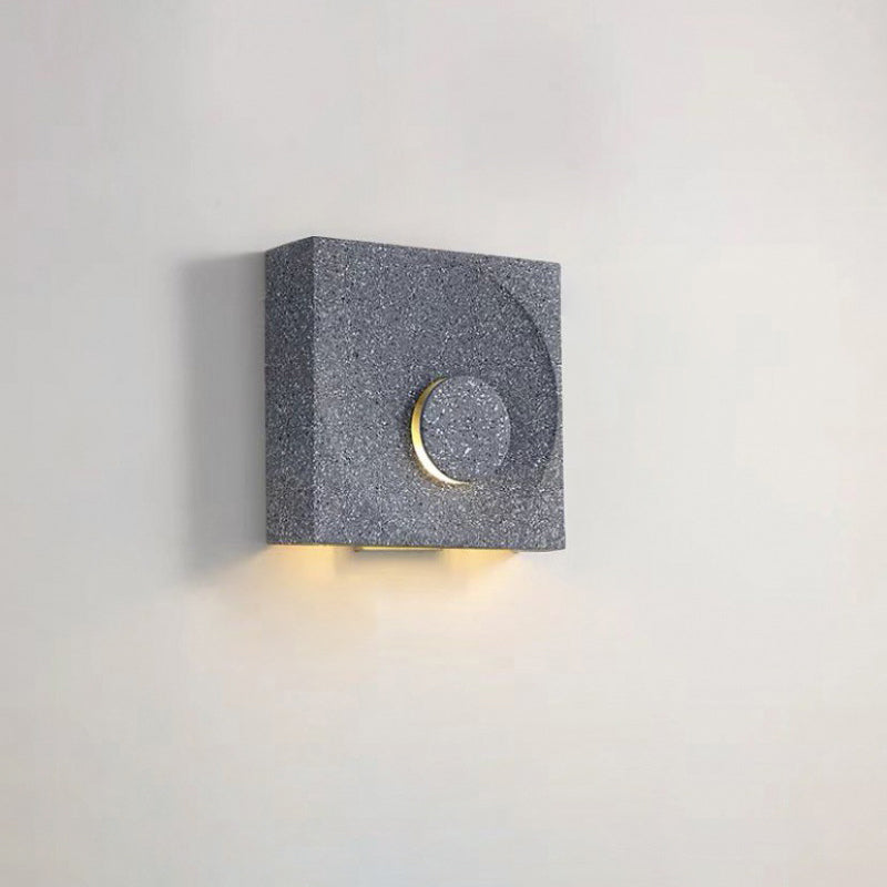 Scandinavian Eclipse Square Cement 1-Light Wall Sconce Lamp
