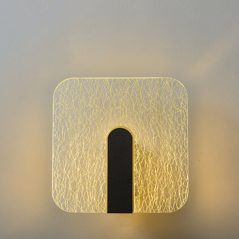 Simplicity Crackle Acrylic Round Shade LED Wall Sconce Lamp