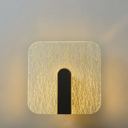 Simplicity Crackle Acrylic Round Shade LED Wall Sconce Lamp