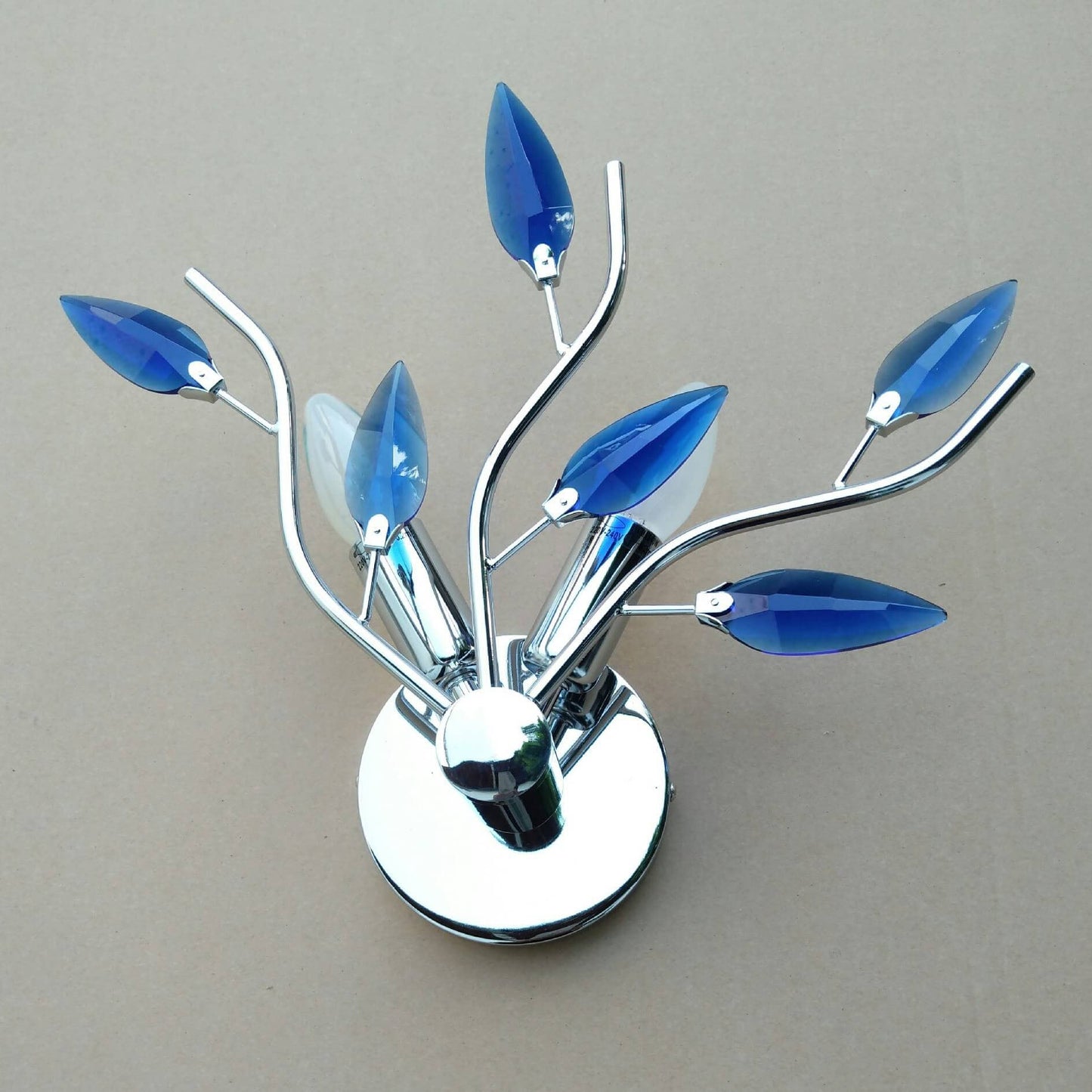 Nordic Iron Glass Leaf Branch 2-Light Wall Sconce Lamp