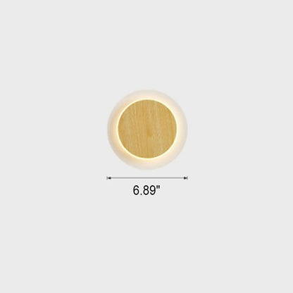 Nordic Minimalist Log Square Round LED Wall Sconce Lamp