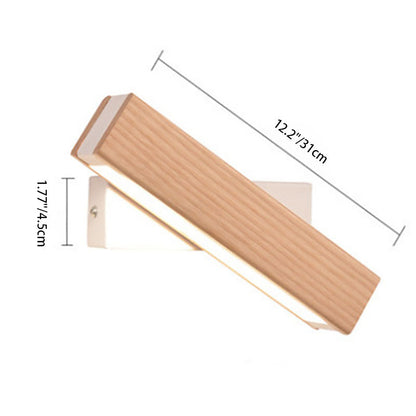 Scandinavian Solid Wood Iron LED Wall Sconce Lamp