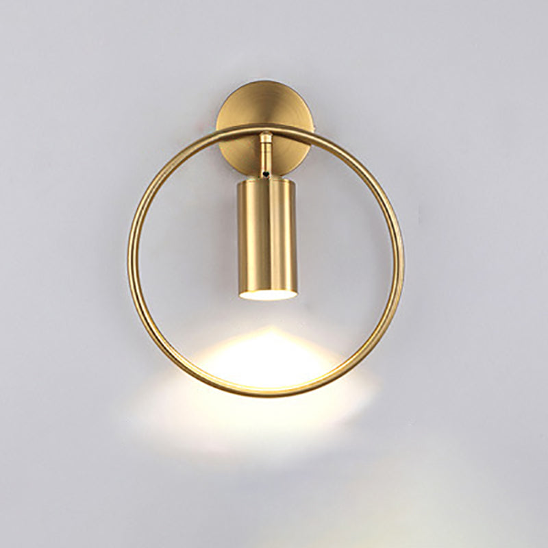 Simplicity Iron Circle Cylinder 1-Light Wall Sconce Lamp