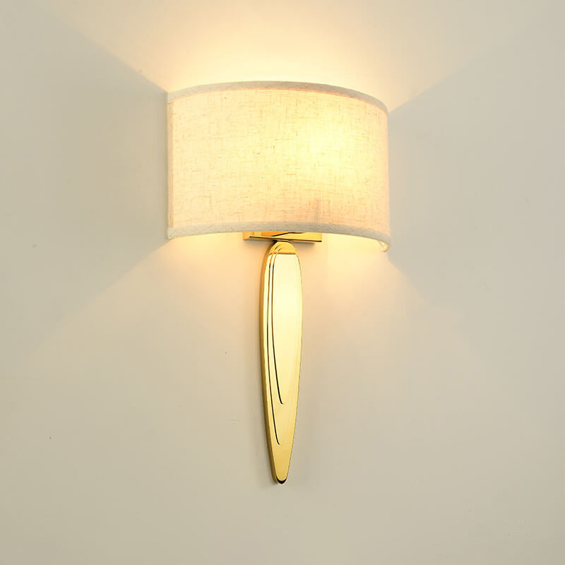 Fabric Mirror Stainless Steel 1-Light Wall Sconce Lamp