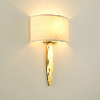 Fabric Mirror Stainless Steel 1-Light Wall Sconce Lamp