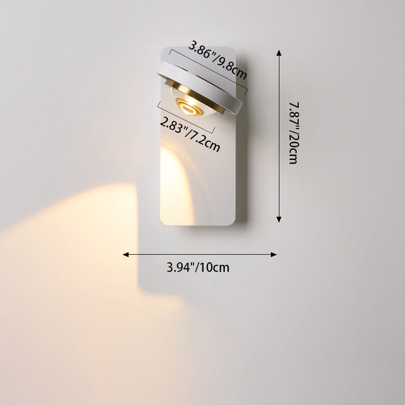 Round Iron Aluminum Rotatable LED Wall Sconce Lamp