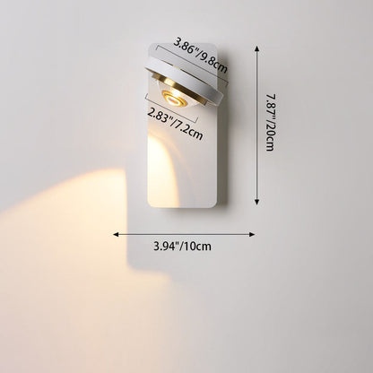 Round Iron Aluminum Rotatable LED Wall Sconce Lamp