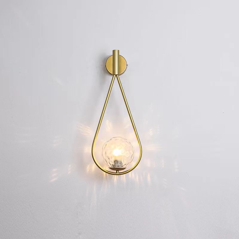 Scandinavian Glass Ball Oval Ring 1-Light Wall Sconce Lamp