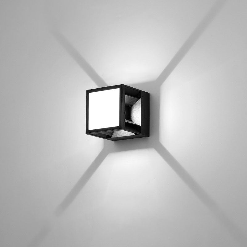 Solar Square Striped Aluminum LED Wall Sconce Lamp