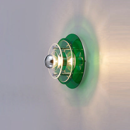 Multi-Layer Saucer Iron Acrylic 1-Light Wall Sconce Lamp