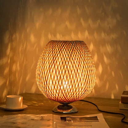 Traditional Wood Bamboo Table Lamp