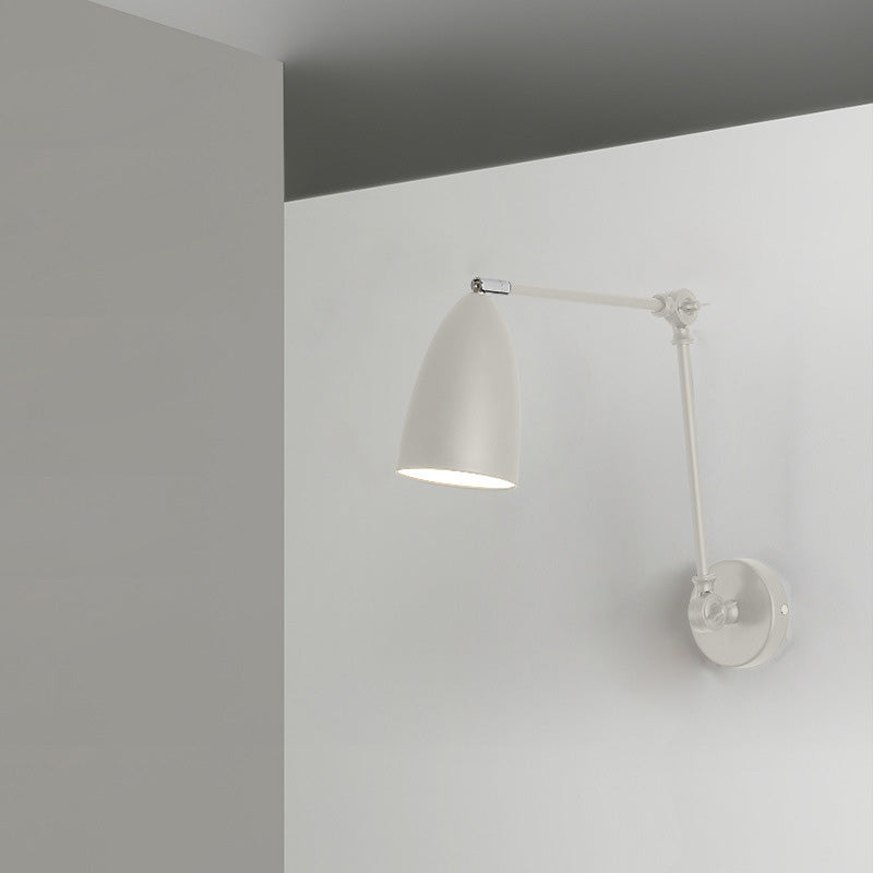 Retractable Swivel Rocker Arm Iron 1-Light Wall Sconce Lamp