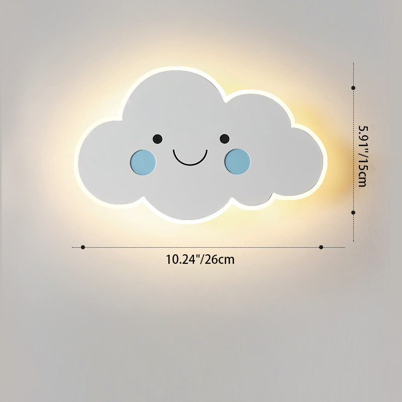 Cartoon Cloud Iron Acrylic Shade LED Kids Wall Sconce Lamp