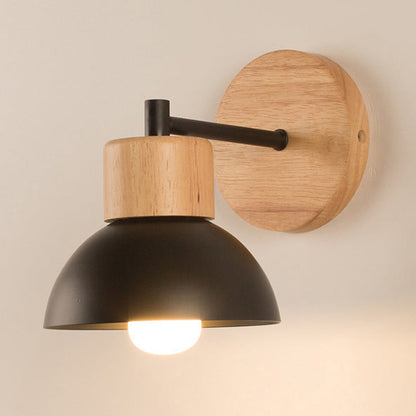 Round Circle Bird Wood Iron Resin 1-Light Wall Sconce Lamp
