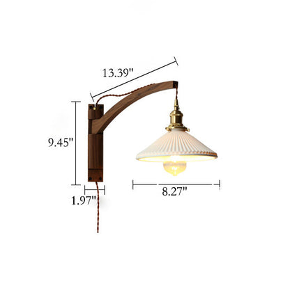 Homestay Ceramic Folding 1-Light Wall Sconce Lamp