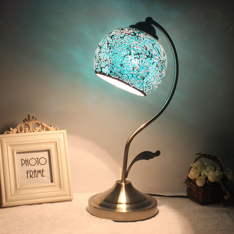 Vintage European Glass Table Lamp