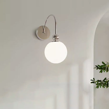 Minimalist Round Ball Iron Glass 1-Light Wall Sconce Lamp