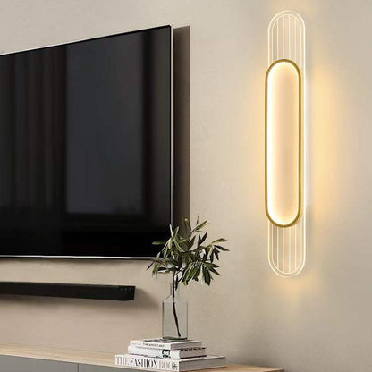 Nordic Iron Acrylic Strip Elliptical LED Wall Sconce Lamp
