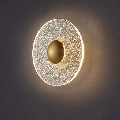 Light Pattern Round Iron Acrylic LED Wall Sconce Lamp