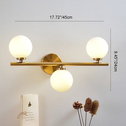 Mid-Century Iron Glass Ball 1/2/3-Light Wall Sconce Lamp