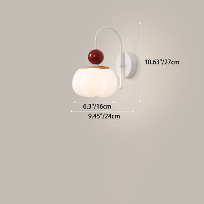 Bellflower Orb Disc Base Iron PE 1-Light Wall Sconce Lamp
