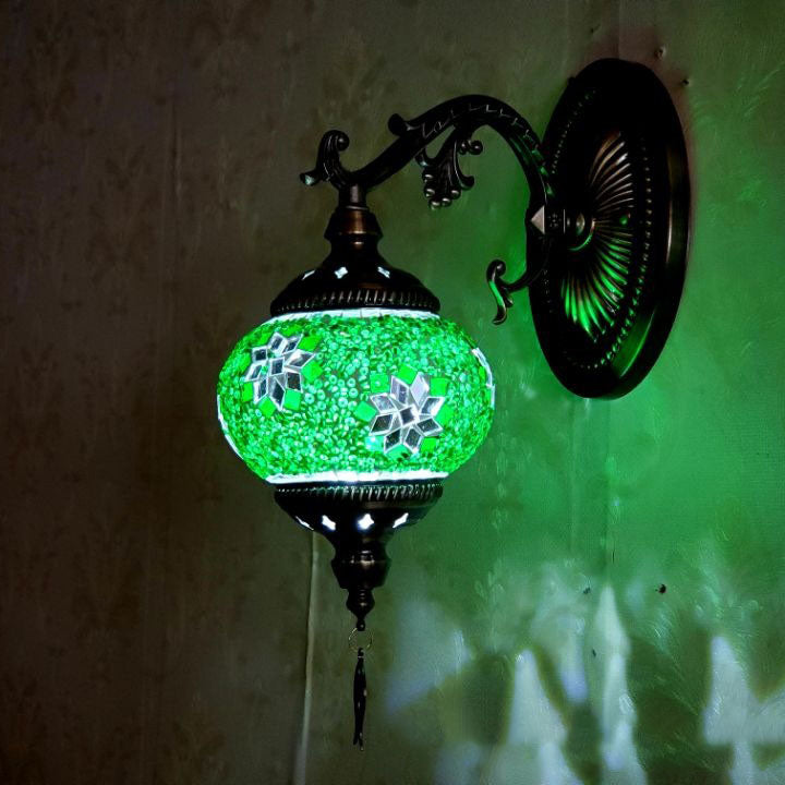 European Exotic Cracked Glass 1-Light Wall Sconce Lamp