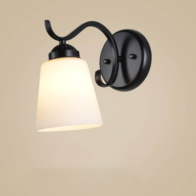 Retro Rustic Iron Glass 1-Light Wall Sconce Lamp
