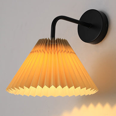 Simplicity Cone Iron Fabric 1-Light Wall Sconce Lamp