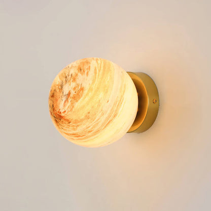Creative Planet Glass Iron Orb 1-Light Wall Sconce Lamp