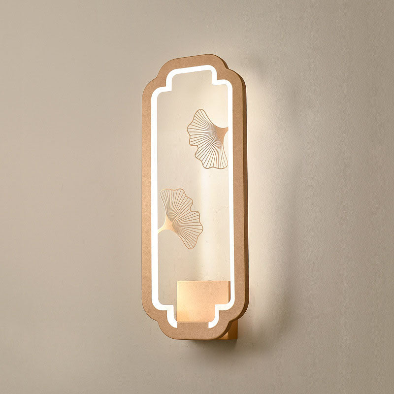 Chinese Lotus Leaf Iron Acrylic LED Wall Sconce Lamp