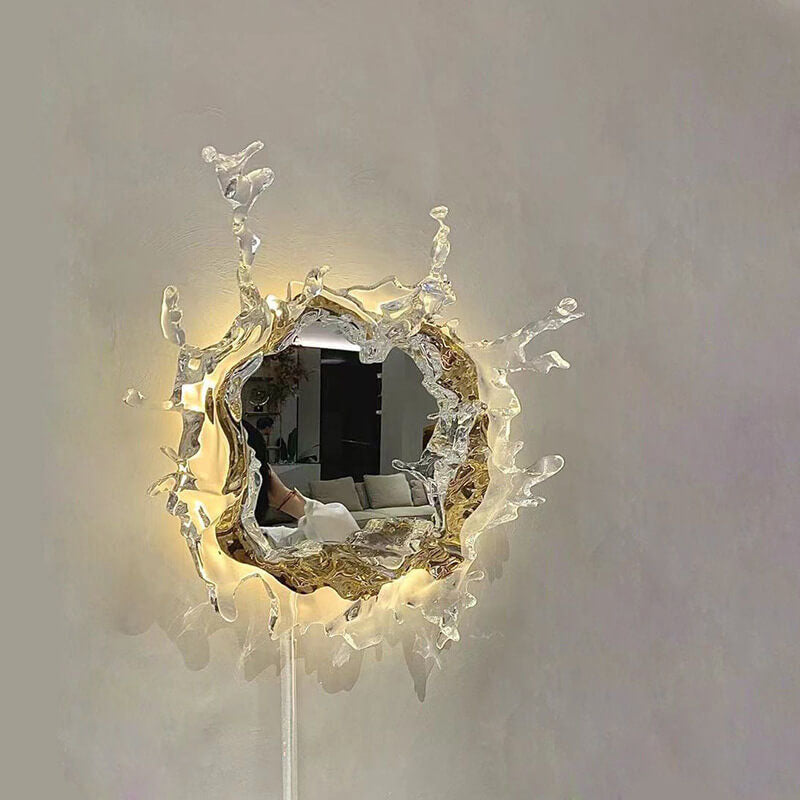 Stainless Acrylic Water Splash Decor LED Wall Sconce Lamp