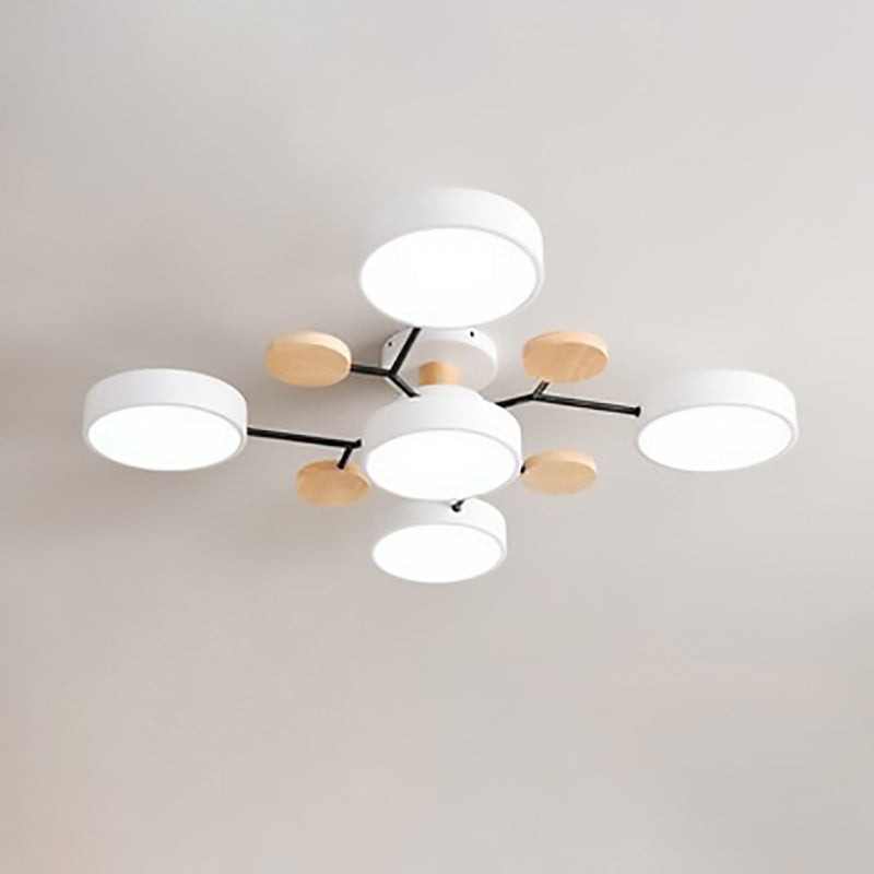 Scandinavian Round Molecule Branch Semi-Flush Light