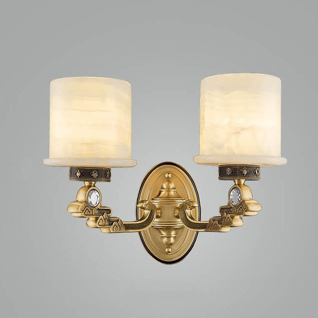 European Light Copper Jade 1/2-Light Wall Sconce Lamp