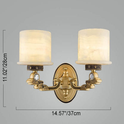 European Light Copper Jade 1/2-Light Wall Sconce Lamp