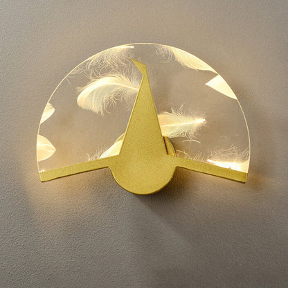 Light Feather Effect Acrylic Geometric LED Wall Sconce Lamp