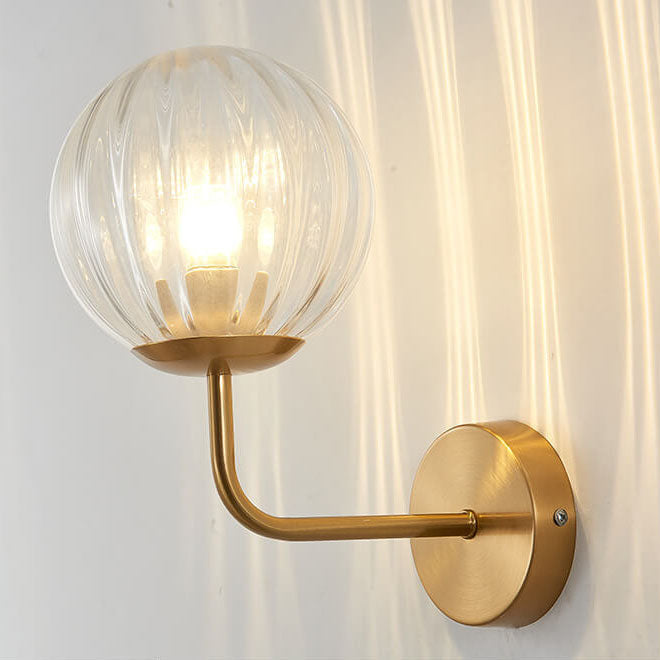 Luxury Round Ball Iron Glass 1-Light Wall Sconce Lamp