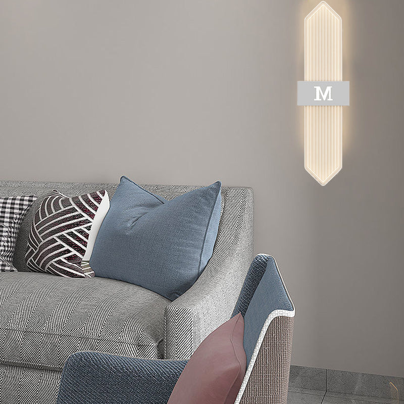 Iron Acrylic Elliptical Strip Pointed LED Wall Sconce Lamp
