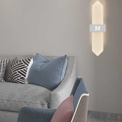 Iron Acrylic Elliptical Strip Pointed LED Wall Sconce Lamp
