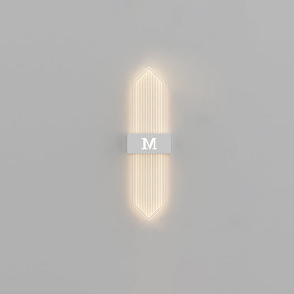 Iron Acrylic Elliptical Strip Pointed LED Wall Sconce Lamp