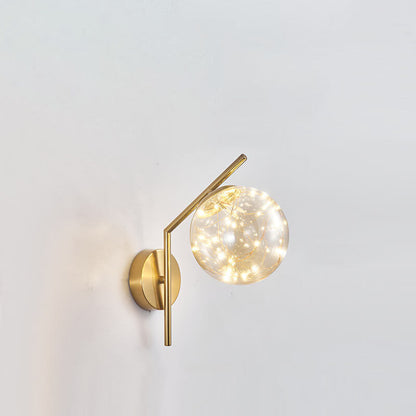 European Full Star Iron Glass Ball LED Wall Sconce Lamp