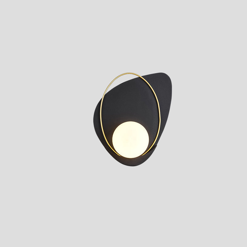 Deco Geometric Iron Round Shade 1-Light Wall Sconce Lamp