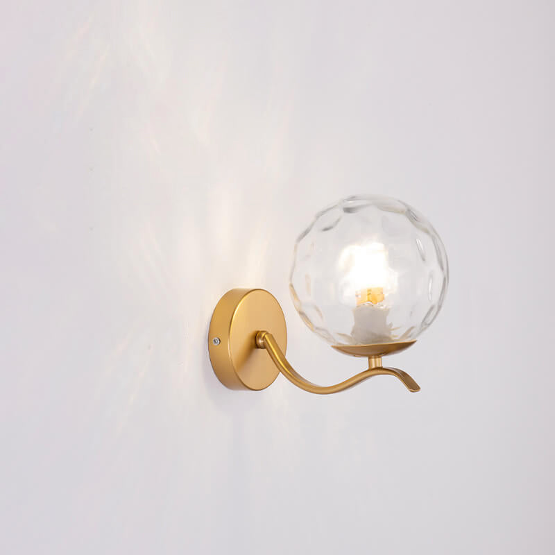 Iron Spherical Glass Lampshade 1-Light Wall Sconce Lamp