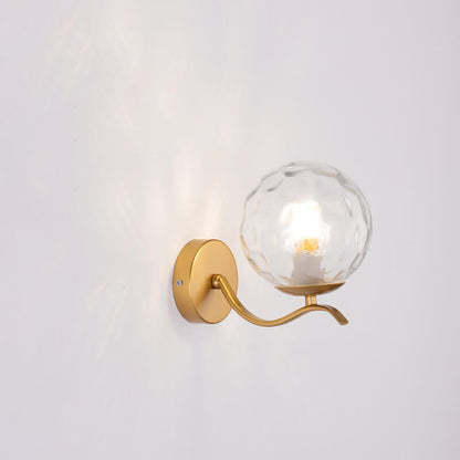 Iron Spherical Glass Lampshade 1-Light Wall Sconce Lamp