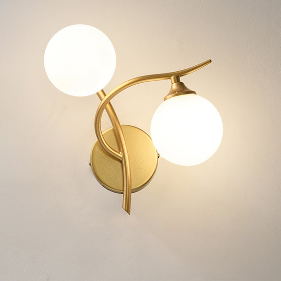 Simplicity Spherical Glass Shade 2-Light Wall Sconce Lamp