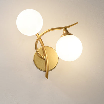 Simplicity Spherical Glass Shade 2-Light Wall Sconce Lamp