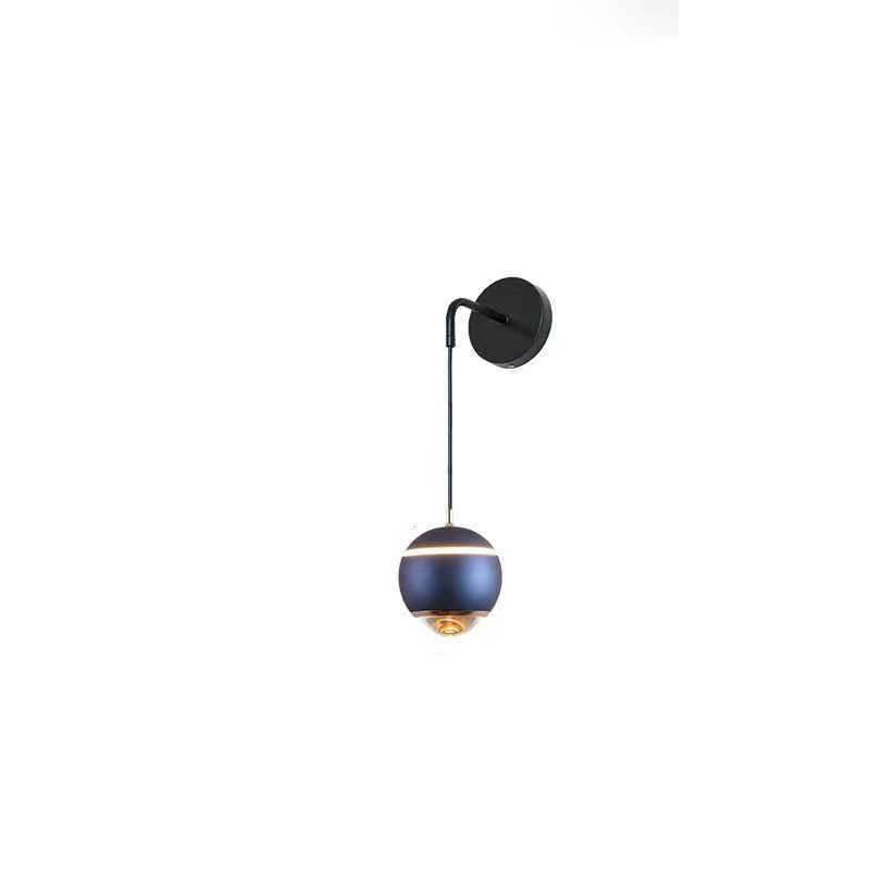 Minimalist Round Ball Aluminum Glass LED Wall Sconce Lamp
